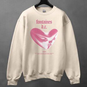 Vintage Fontaines D.C. Sweatshirt, Fontaines D.C. Band Trendy Concert shirt sand